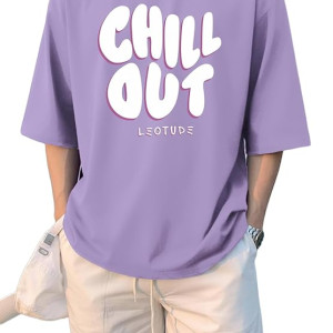 Men's Oversized Drop Shoulder Cool and Stylish Half Sleeve Round