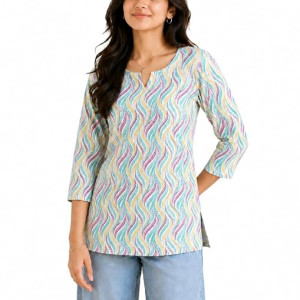 Short Kurti Top,Cotton Blend Casual Ethnic Kurta for Women , milticolour